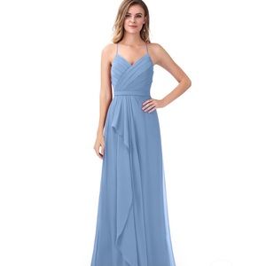 Azazie Dawn bridesmaid dress steel blue